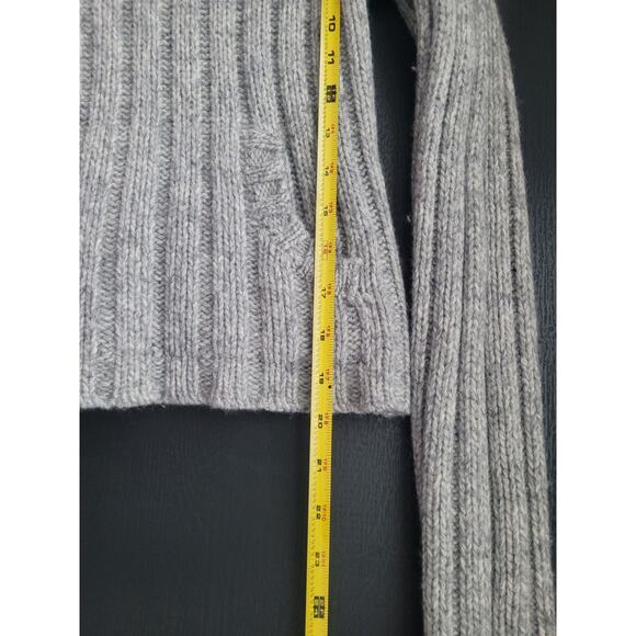 Y2K Abercrombie & Fitch Merino Wool Knit Hooded Pocket Sweater M Preppy Fitted - Picture 8 of 9